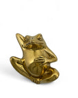Vintage Brass Frog Relaxing On Back
