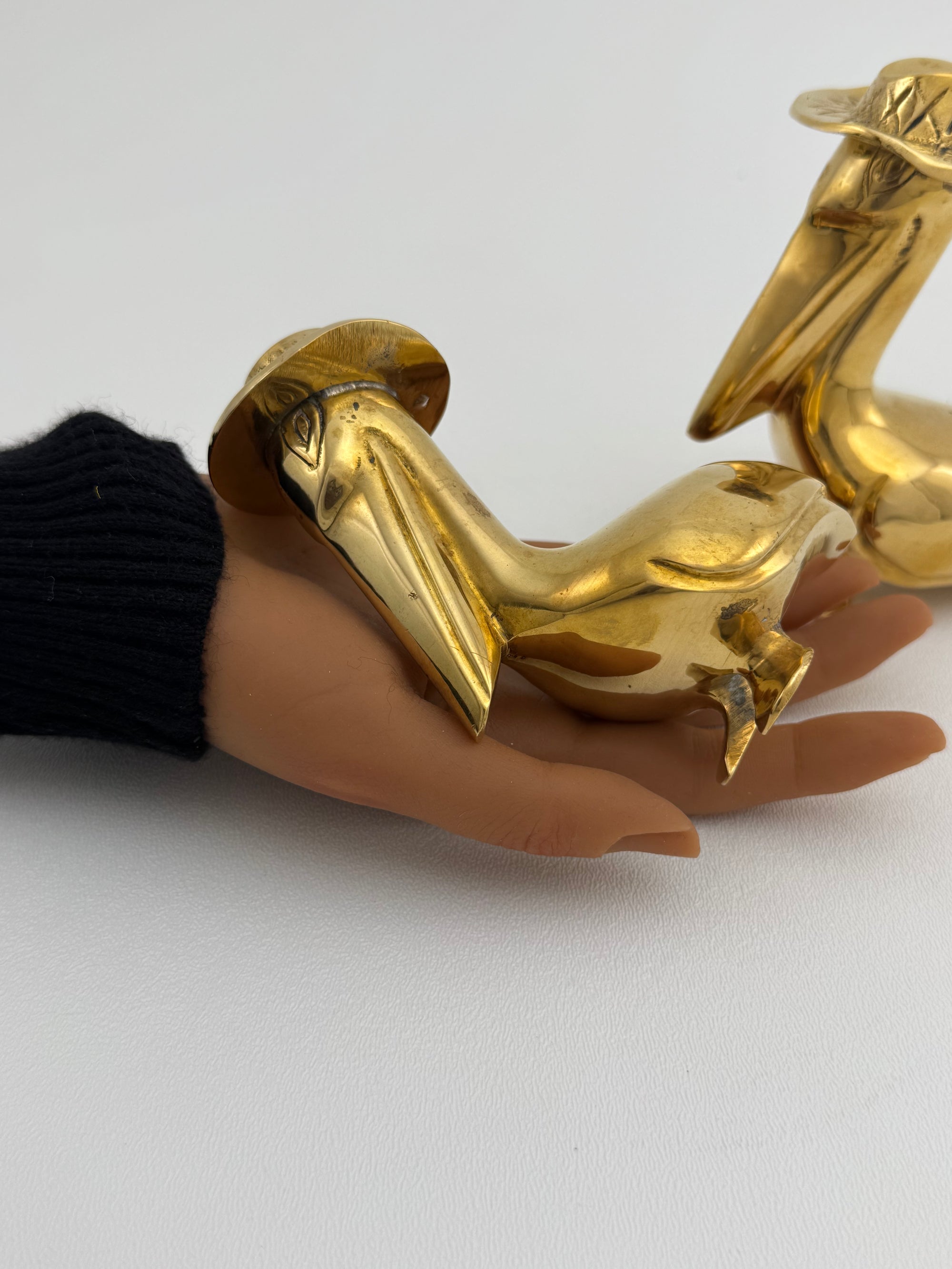 Vintage Brass Pelican Couple