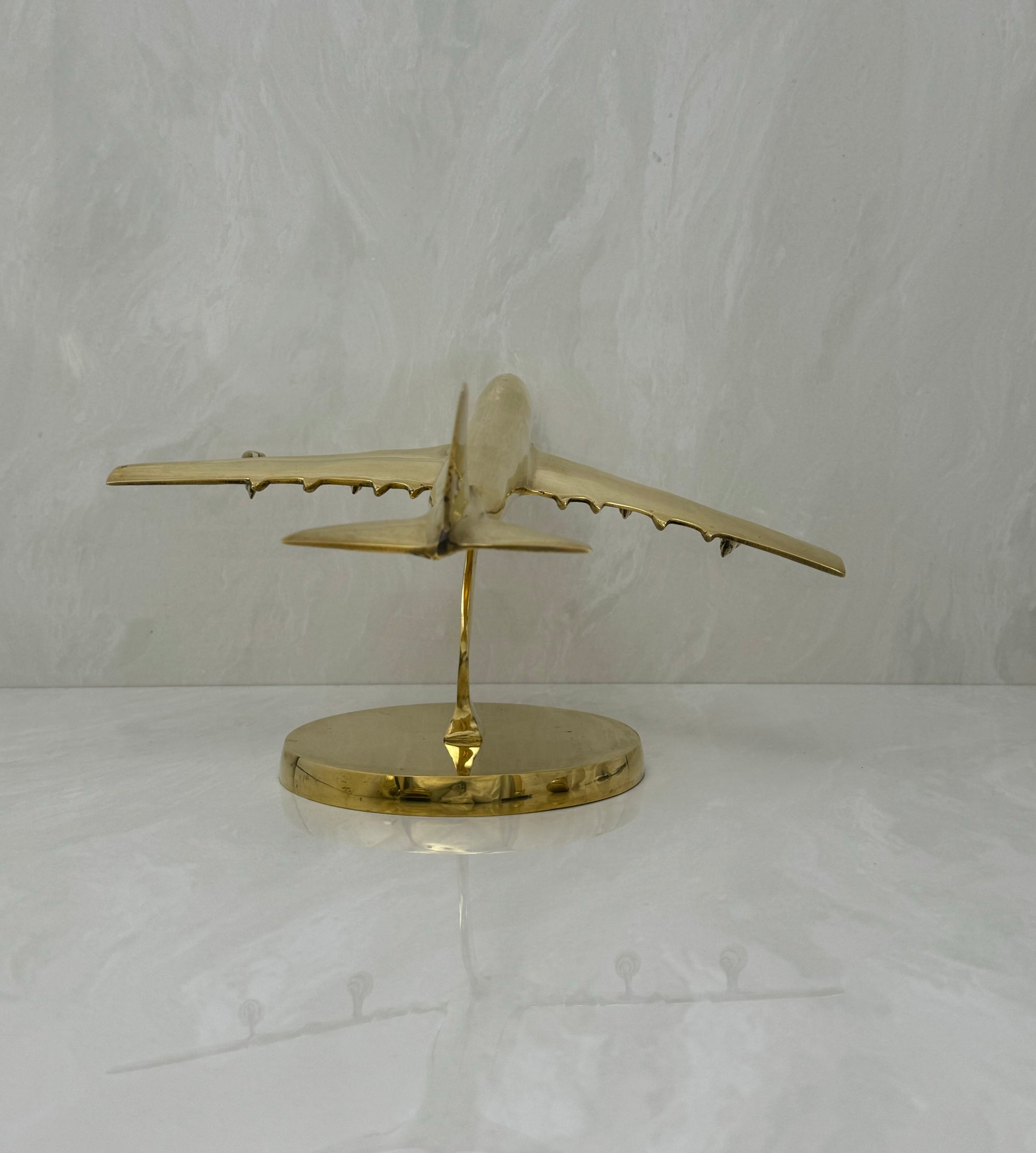 Vintage Brass Airplane on Stand