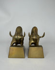 Vintage Brass Charging Bulls-A Pair
