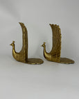 Vintage Brass Peacock Bookends – Regal Fan Tail Pair