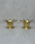 Vintage Brass Crown Candleholders-A Pair