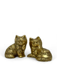 Small Vintage Brass Cat Figurines-A Pair