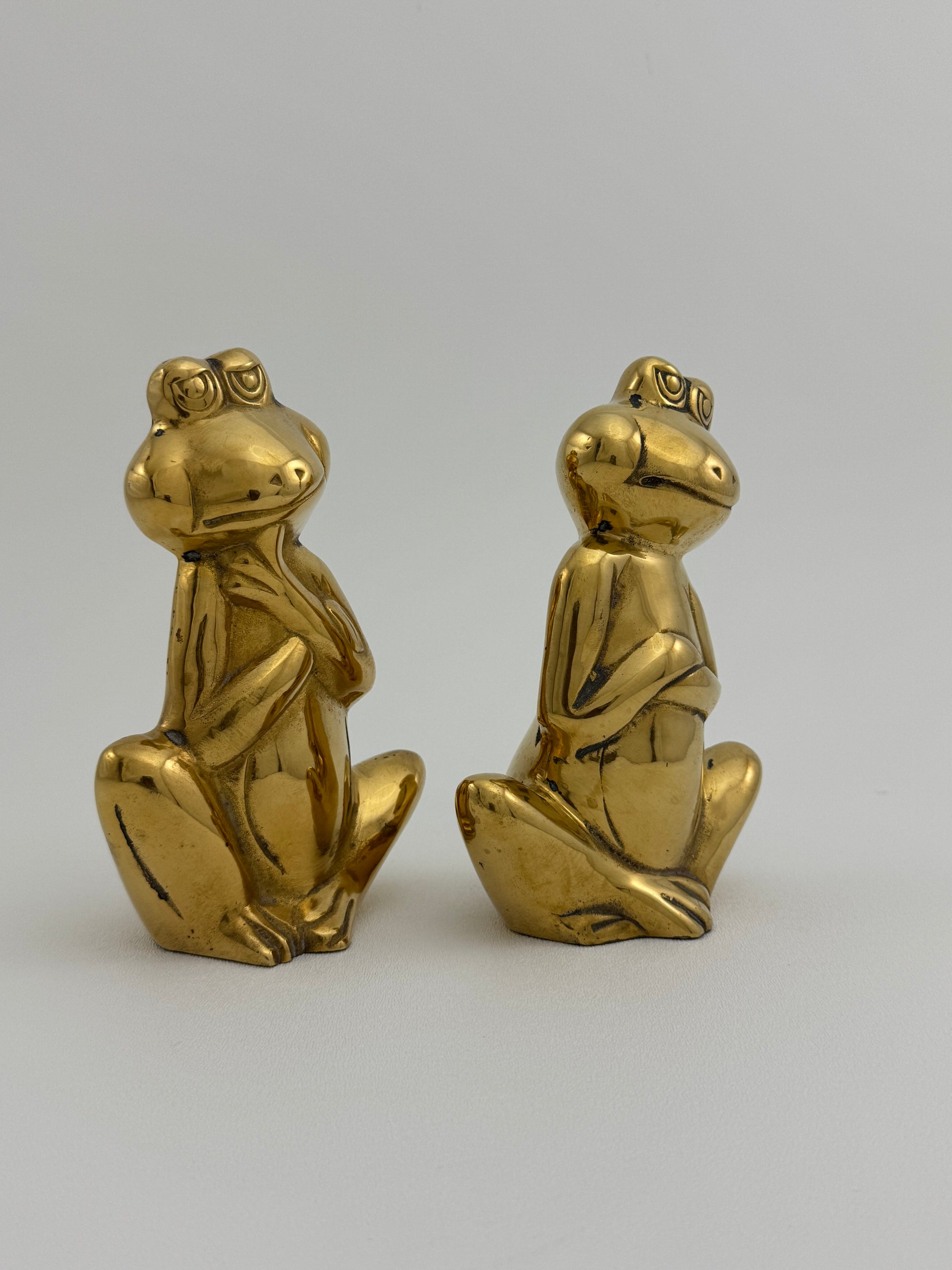 Vintage Brass Frogs -A Rare Pair