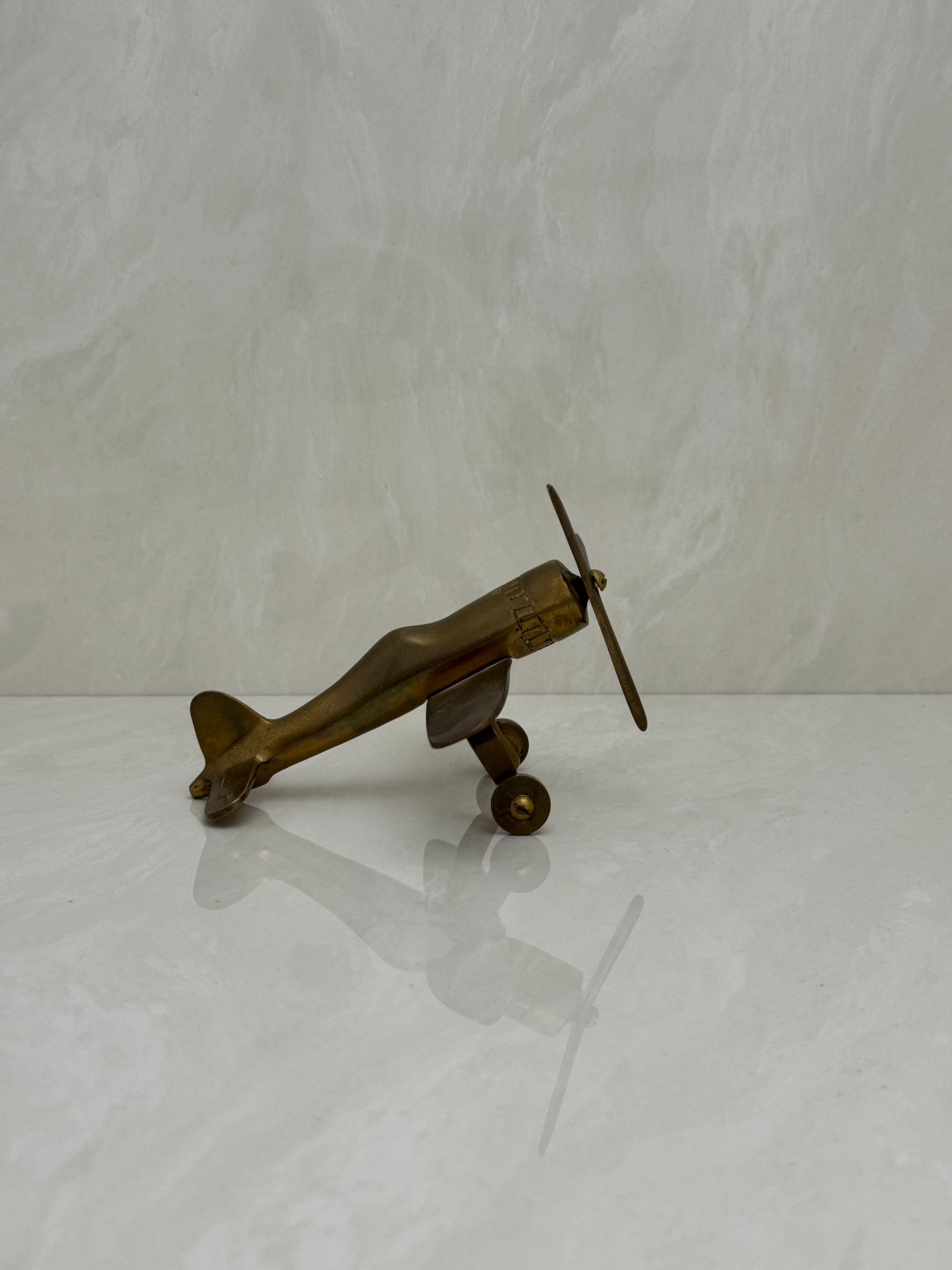 Small Vintage Brass Airplane