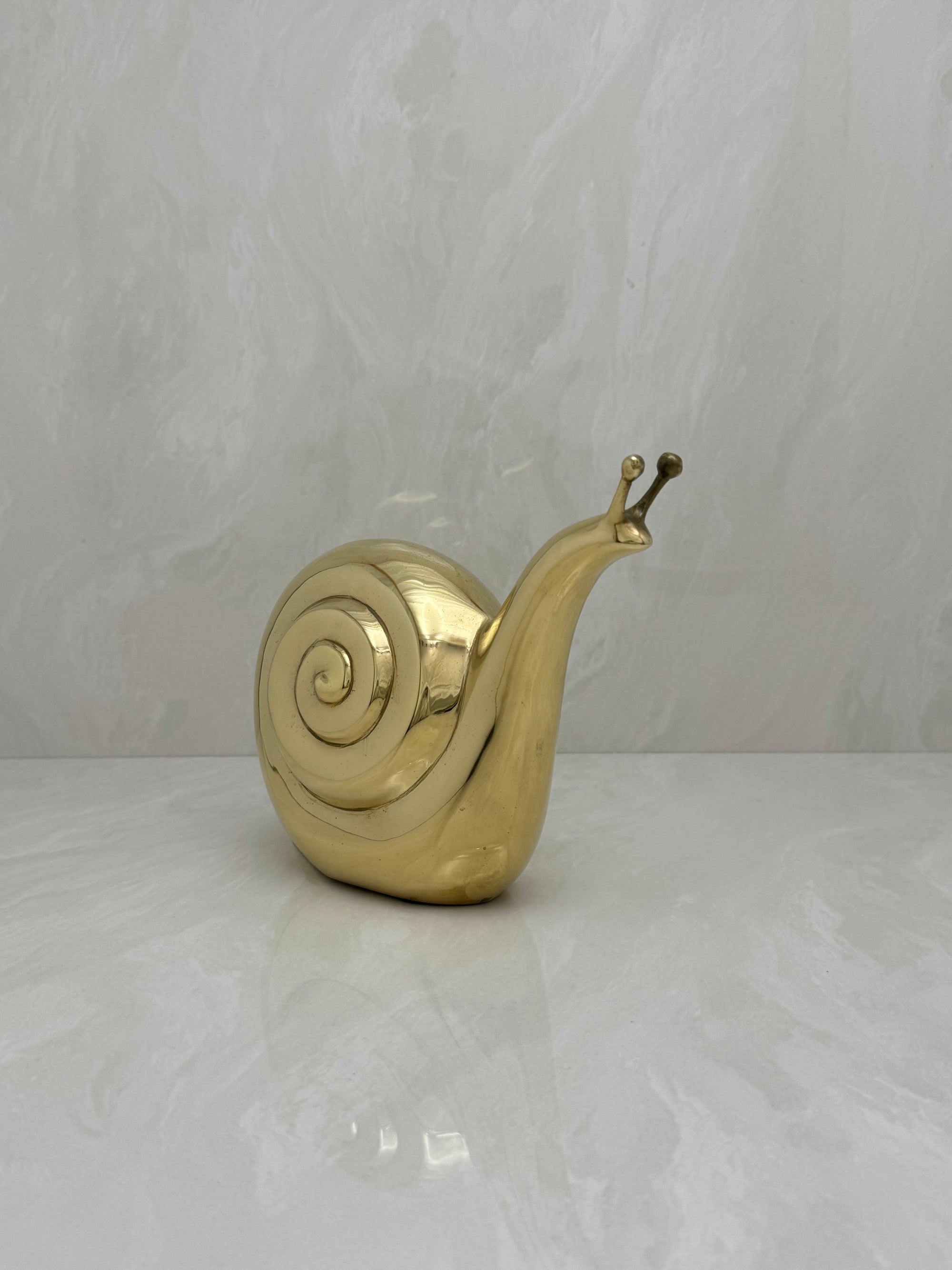 Large Vintage Brass Snail-By Dolbi Cashier