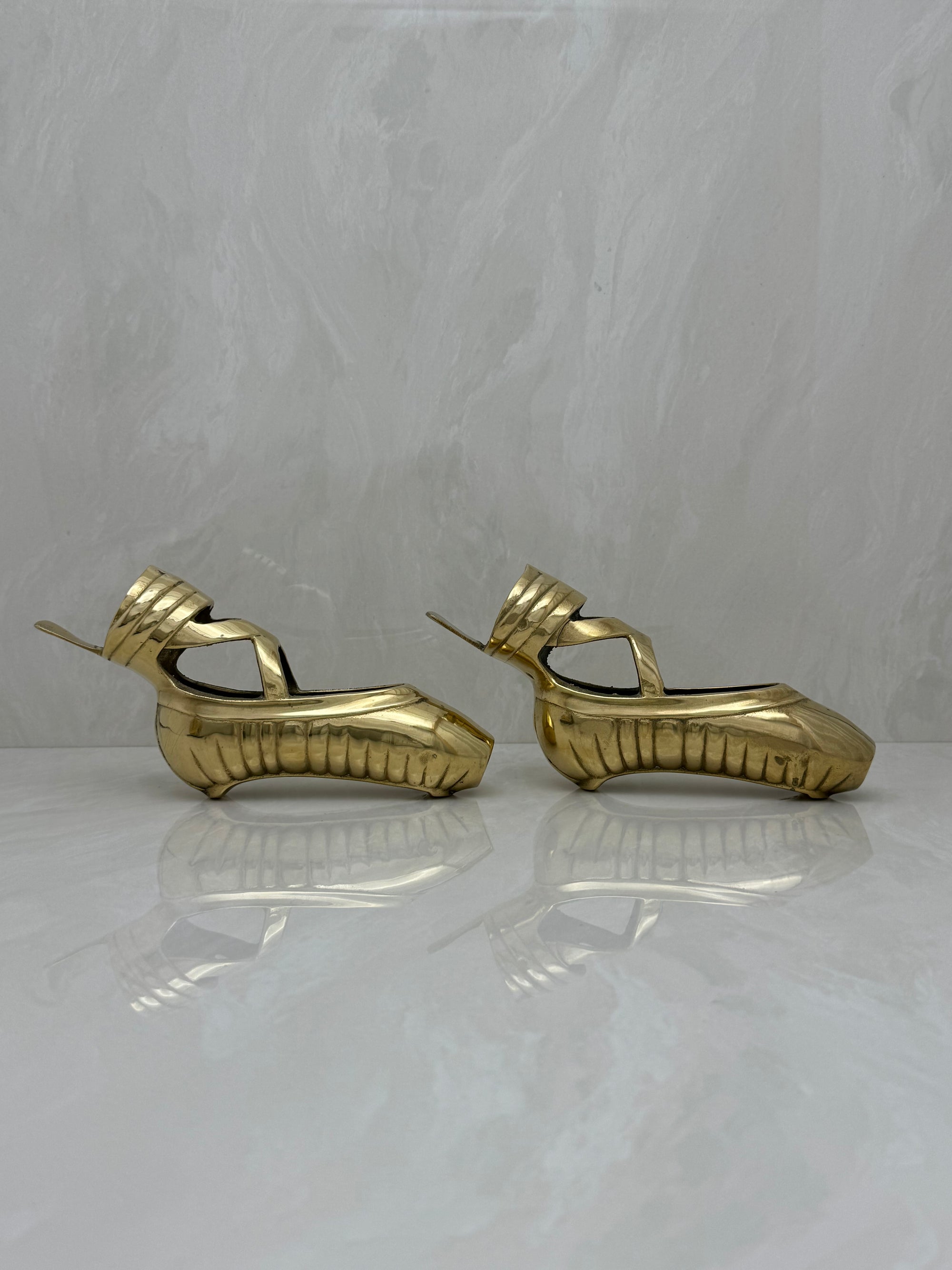 Pretty Brass Ballerina Slippers -A Pair