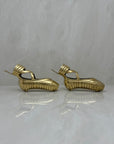 Pretty Brass Ballerina Slippers -A Pair