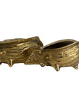 Pair of Vintage Brass Conch Shell Planters