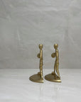 Vintage Brass Basketball Bookends Larry Bird-A Pair