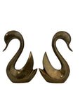 Vintage Brass Swan Pair – Elegant Mid-Century Modern Sculptures