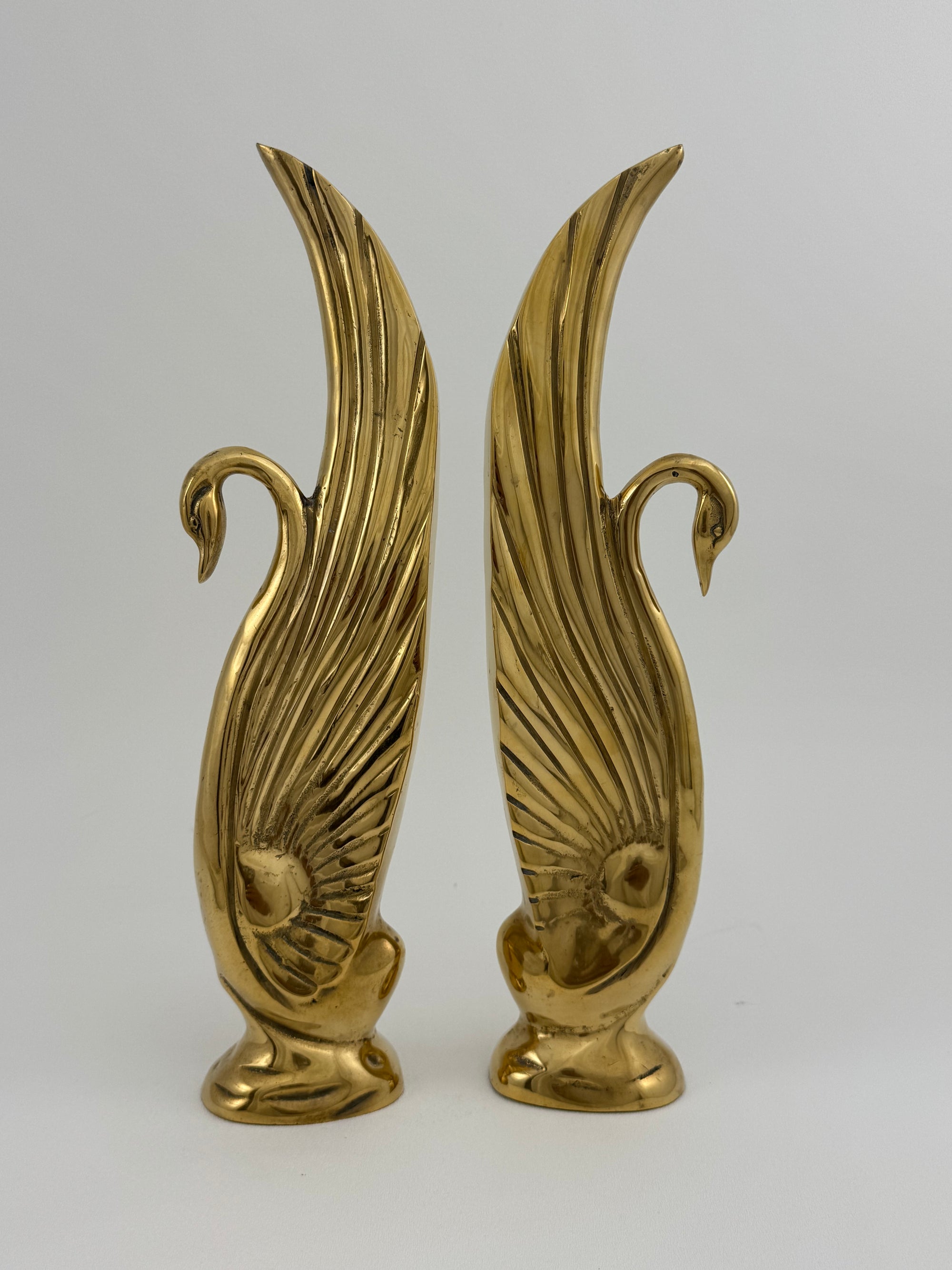 Vintage Brass Swans-A Pair