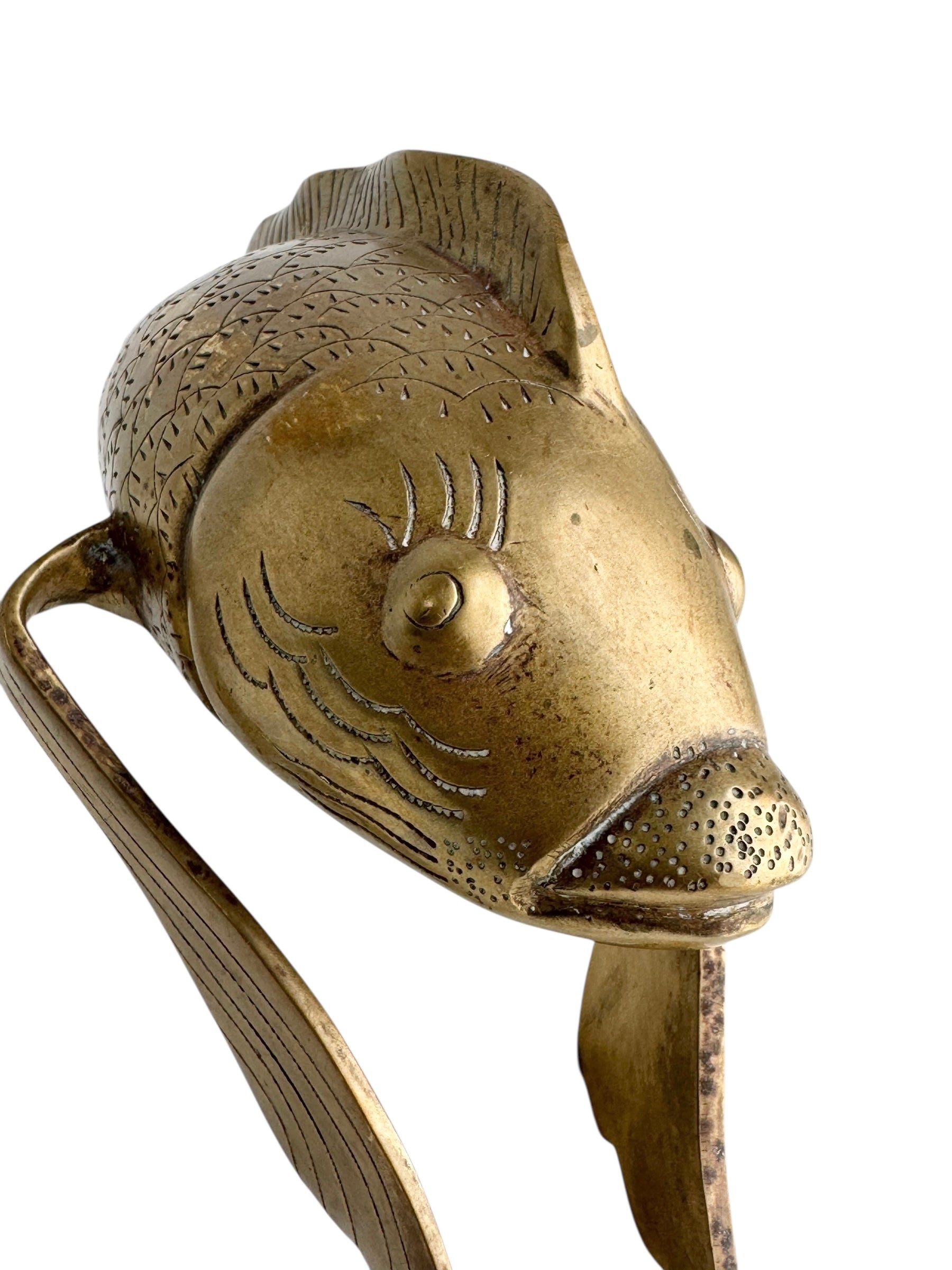 Vintage Brass Koi Fish Sculpture