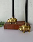 Vintage Brass Pig Candlestick Holders-A Pair by Fritz Brass