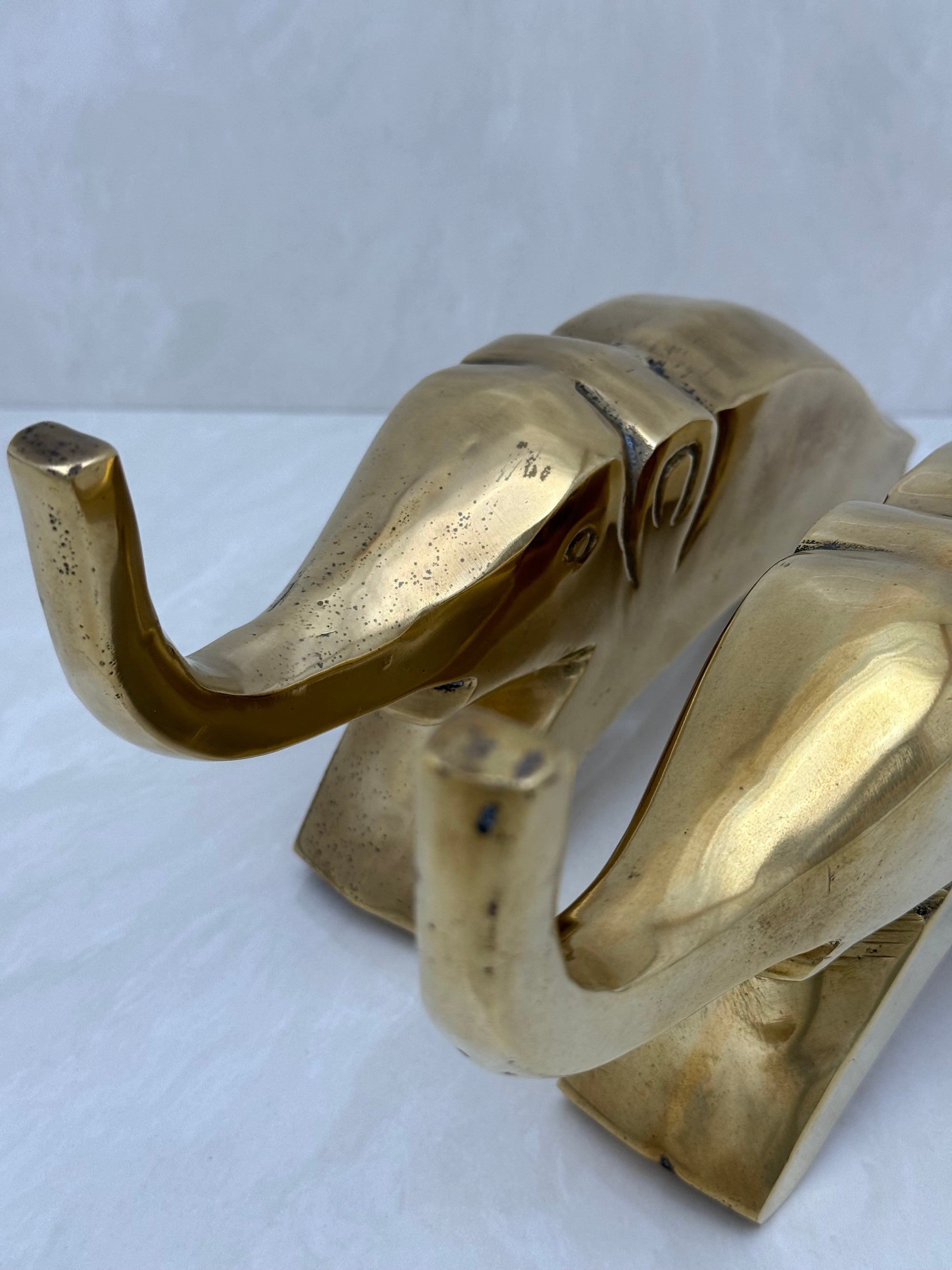 Vintage Brass Elephants- A Pair