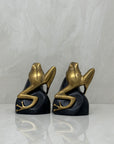 Vintage Bombay Frog on Rock Bookends-A Pair