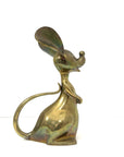 Grand Vintage Mid-Century Modern Brass Mouse Sculpture — Oversized Whimsical Art Accent