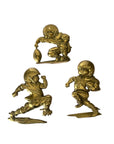 Vintage Brass Football Players Wall Hangings- A Set of Three by Gatco