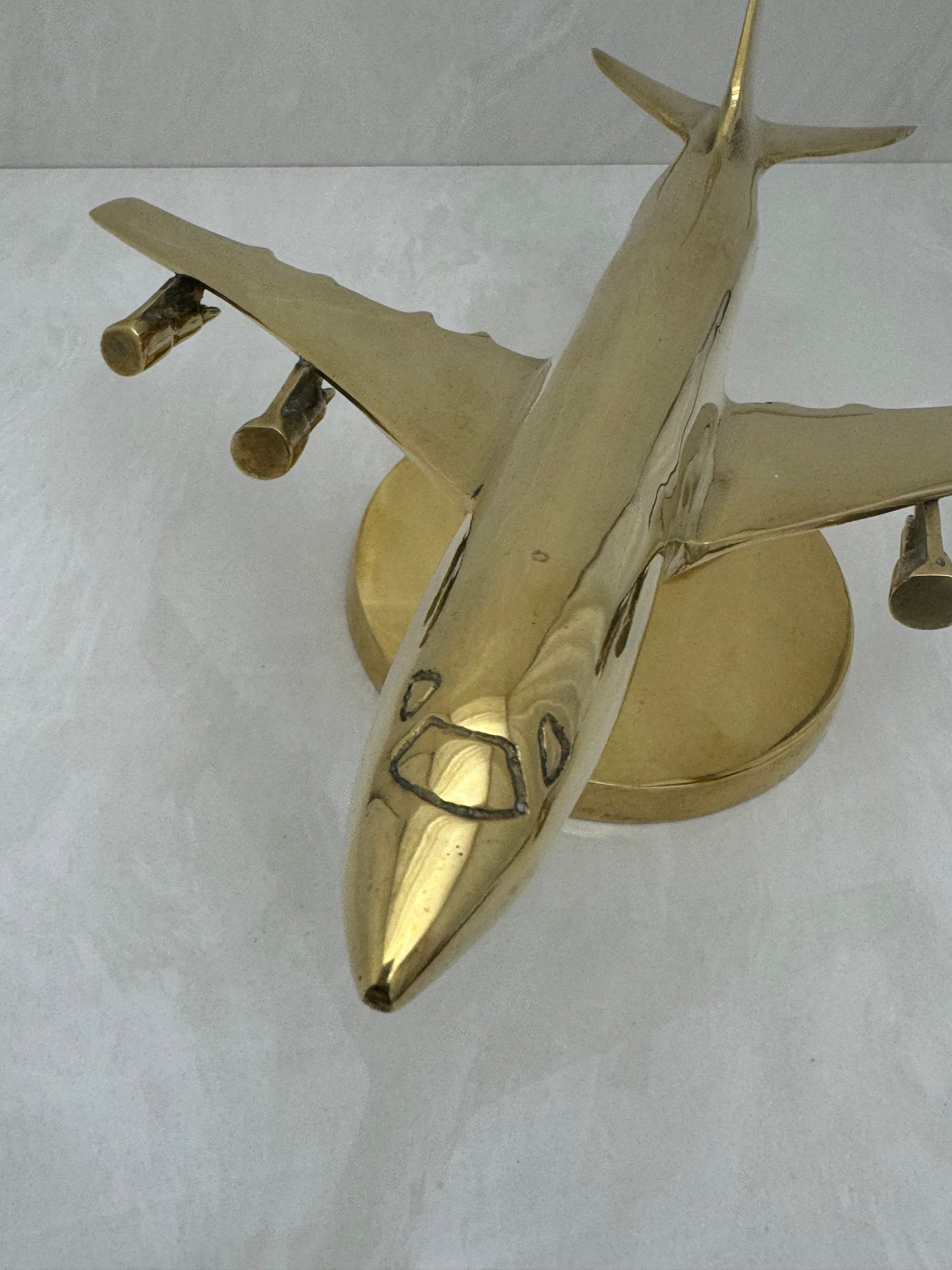 Vintage Brass Airplane on Stand