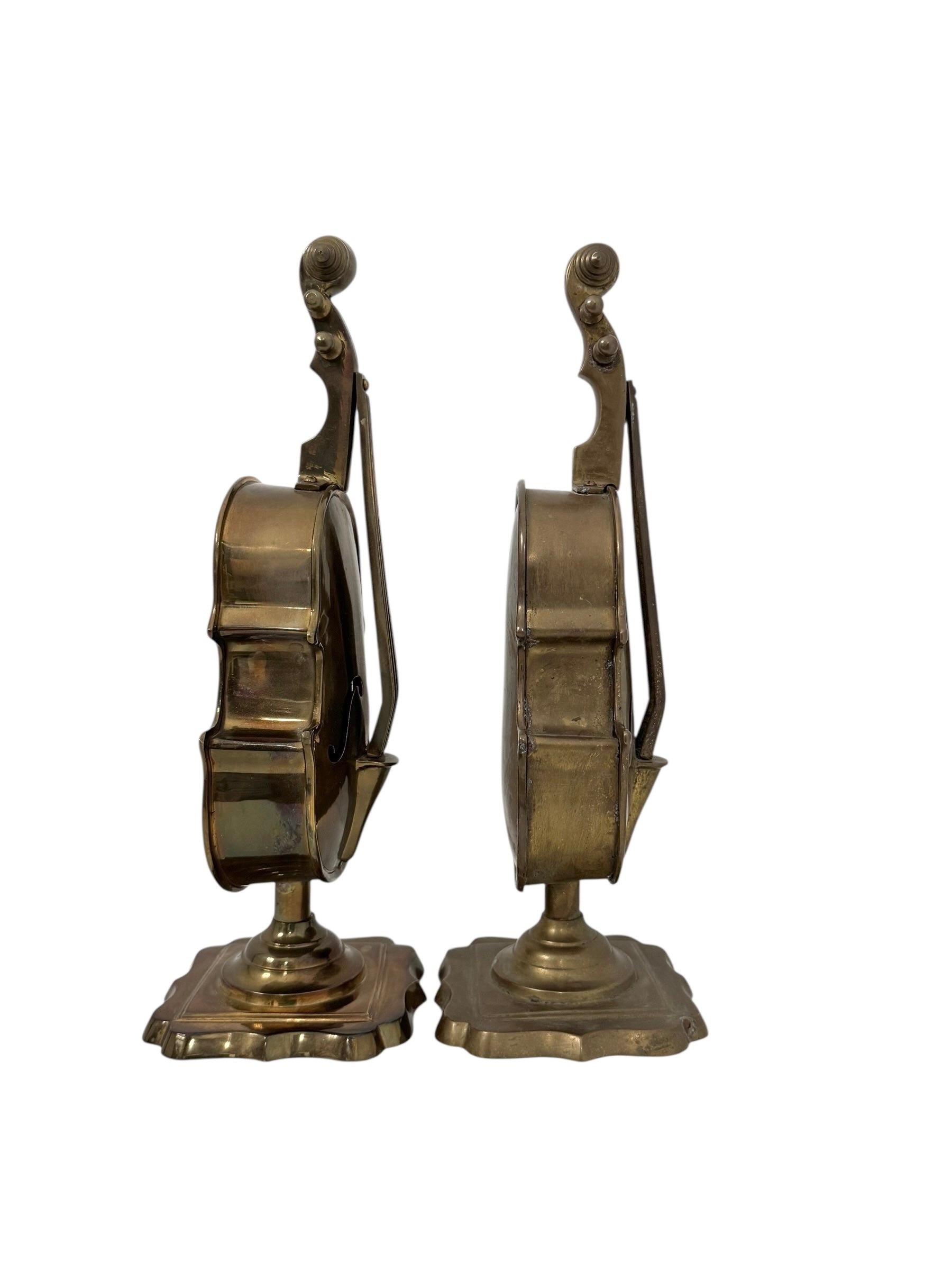 Vintage Brass Violin Figurines