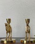 Vintage Brass Camel Candlestick Holders- A Pair