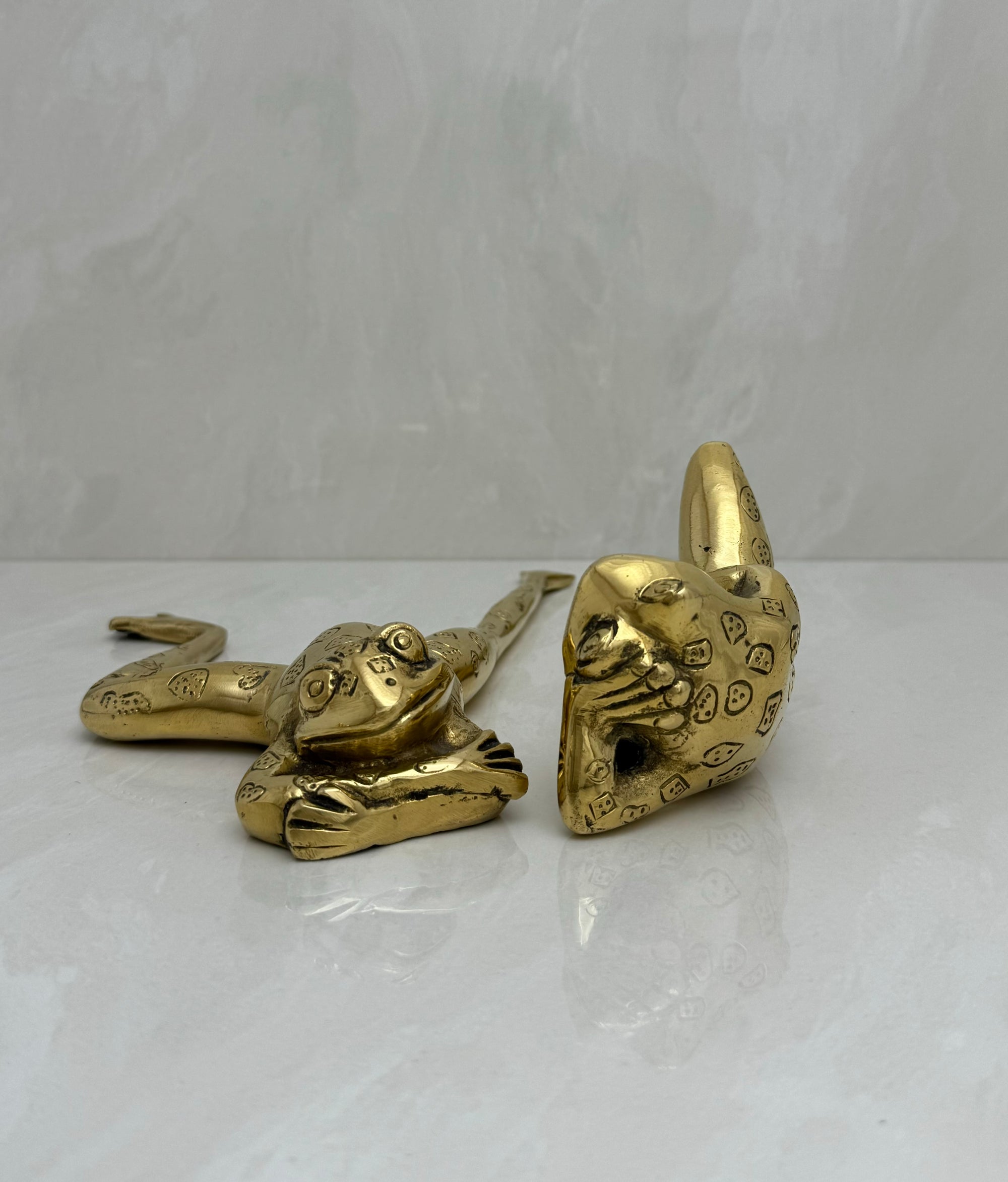 Long Legged Brass Frogs-A Pair