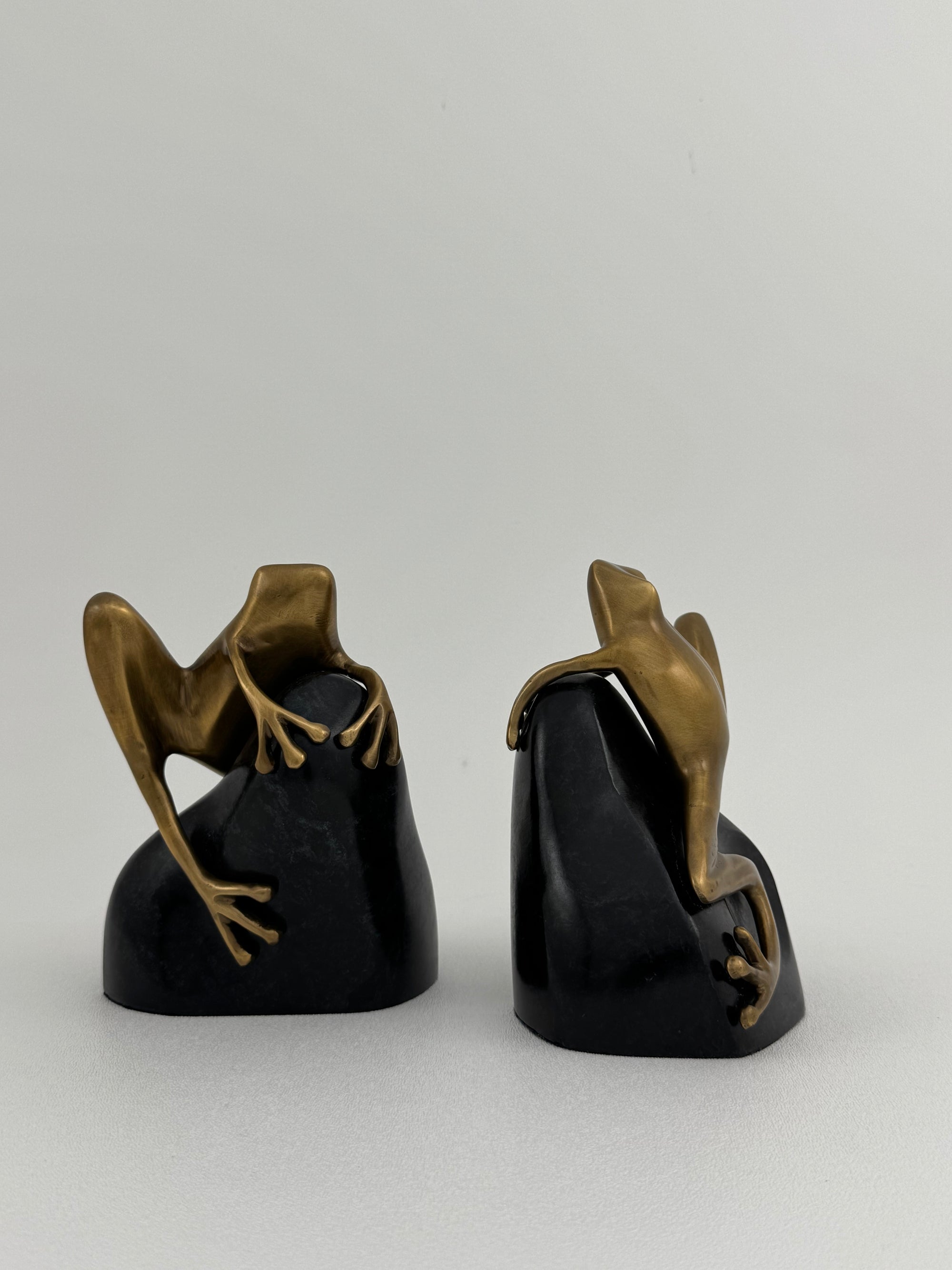 Vintage Bombay Frog on Rock Bookends-A Pair