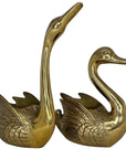 Vintage Brass Swan Planters-Pair