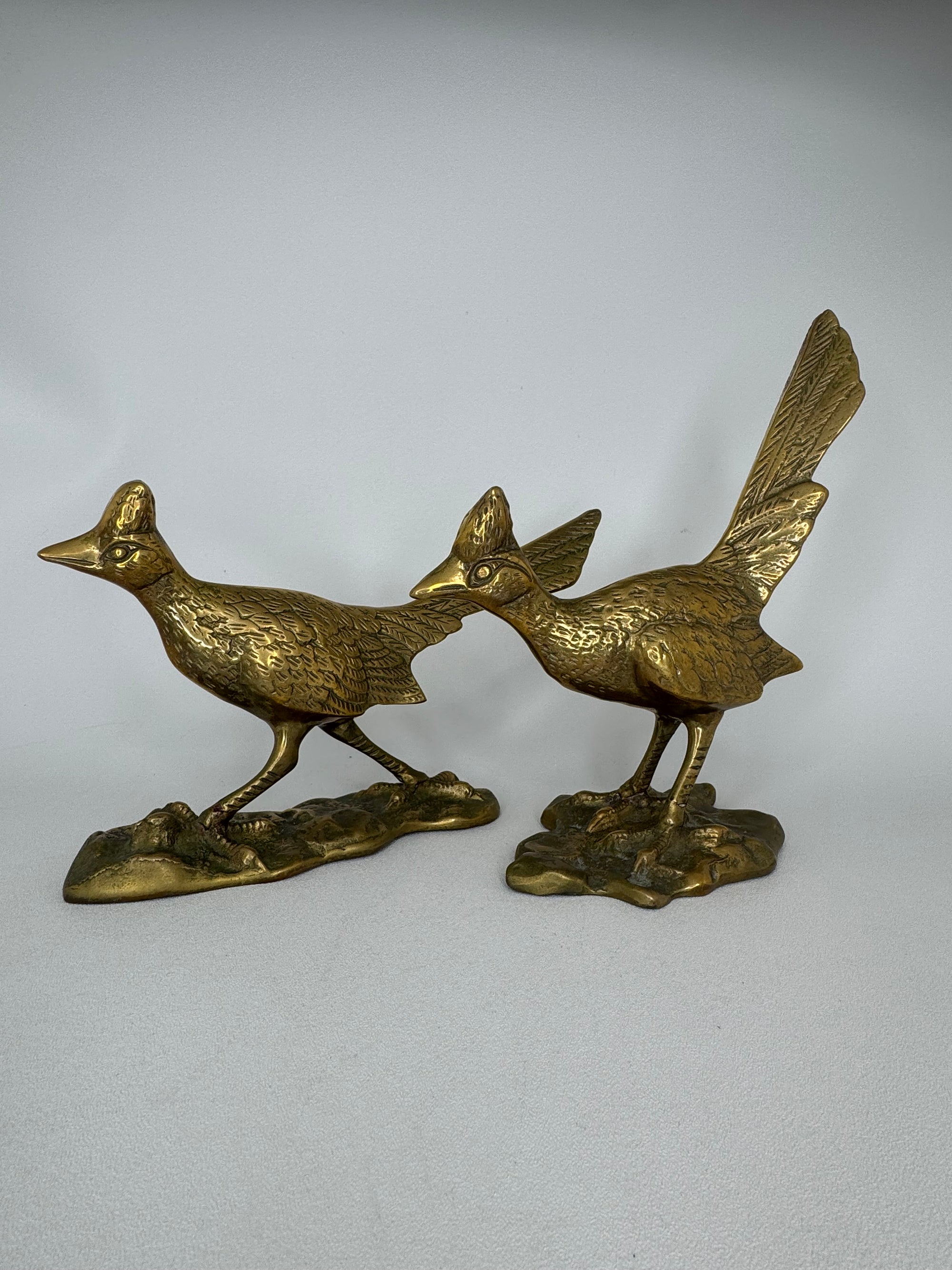Vintage Brass Roadrunner Pair – Sculptural Mid-Century Collectibles