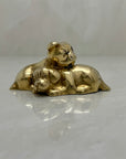 Cute Small Vintage Brass Sleeping Bulldog Puppies-A Collectible