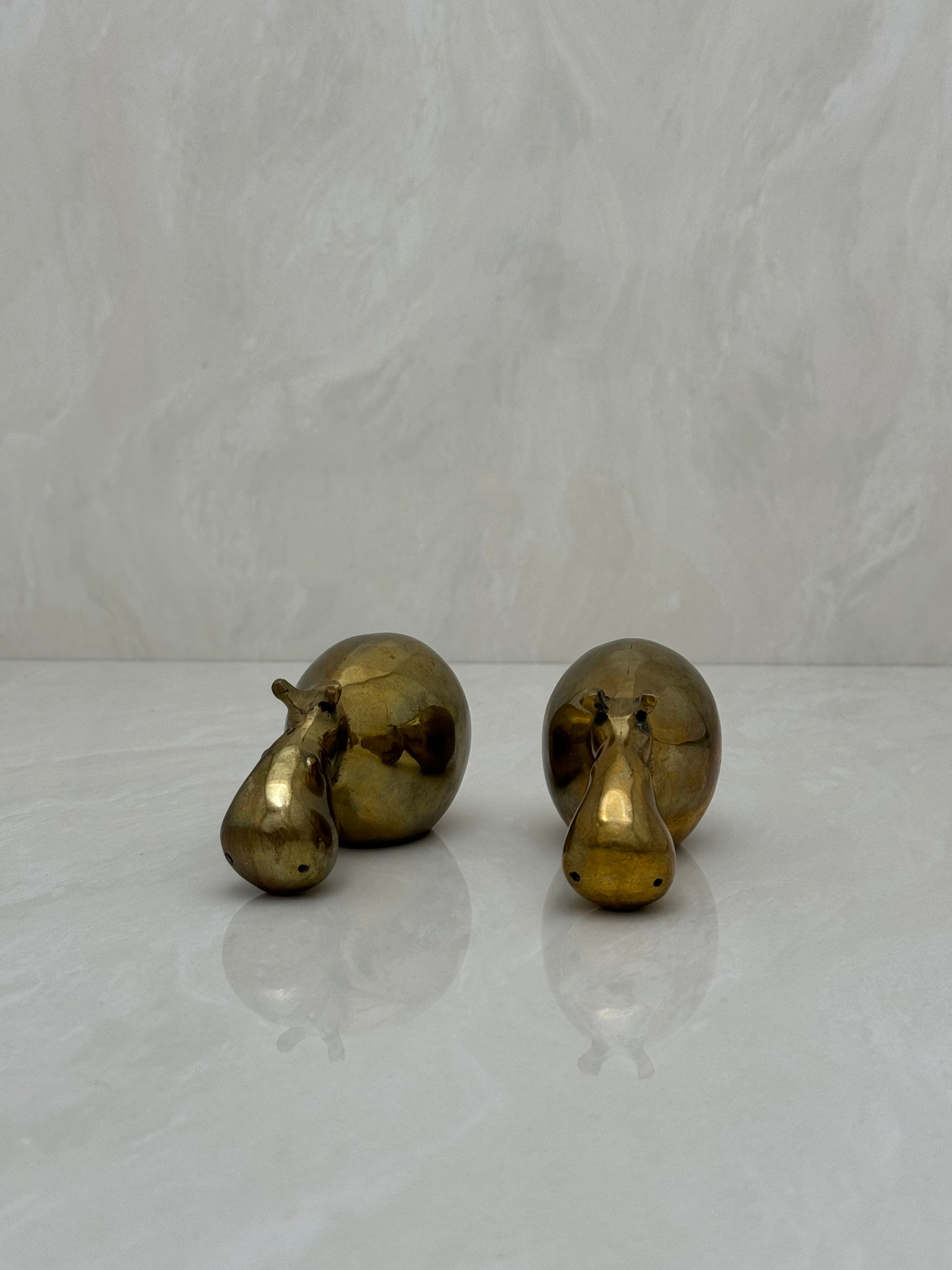 Vintage Brass Hippos-A Pair