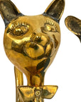 Mid-Century Modern Brass Cat Figurine Pair with Bow Ties – Vintage Whimsical Feline Décor