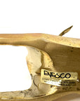 1984 Enesco Brass Deer Sculptures — Abstract Mid-Century Modern Pair, Made in Korea