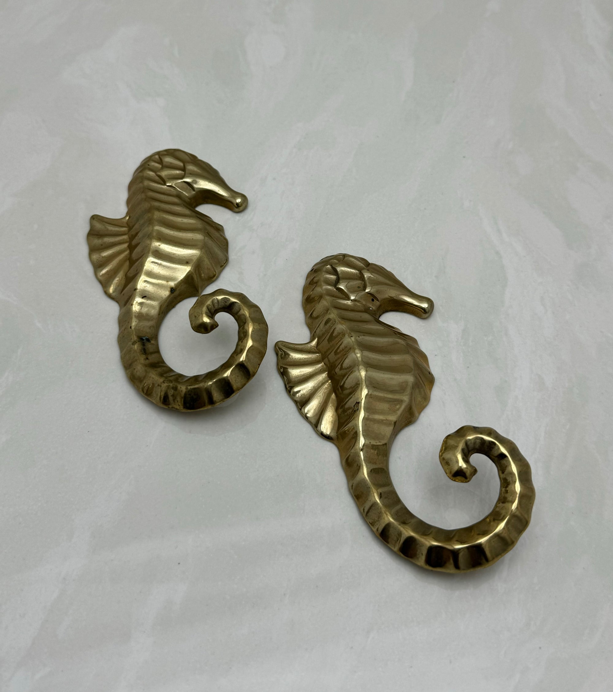 Vintage Brass Seahorse Hooks-A Pair by Hallmark