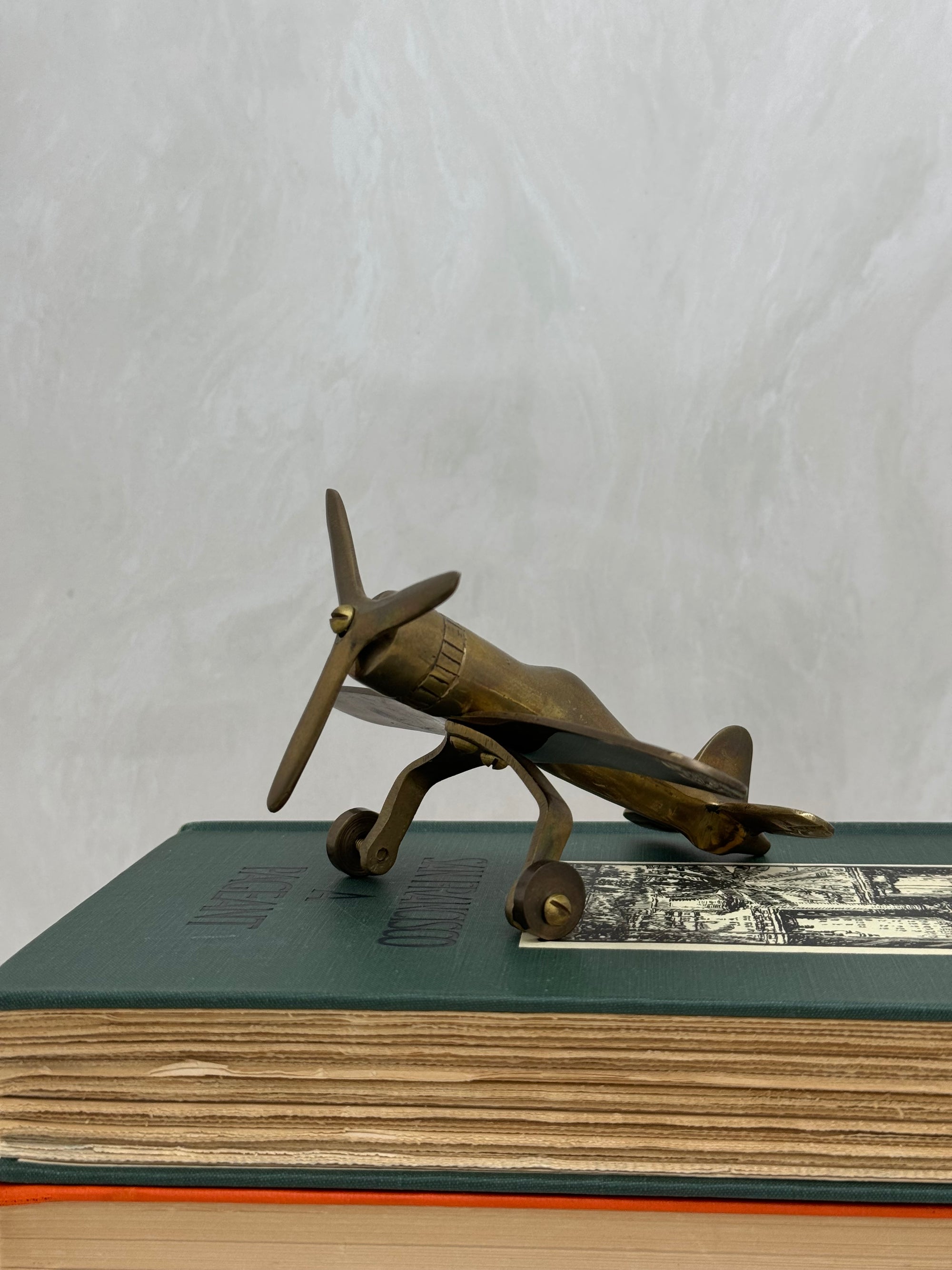 Small Vintage Brass Airplane