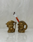 Small Vintage Brass Pirate Cups - A Pair