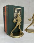 Vintage Brass Basketball Bookends Larry Bird-A Pair