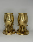 Pair of Vintage Brass Giraffe Dry Floral Vase/Planters