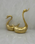 Tall Vintage Brass Swans-A Pair