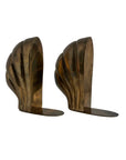 Vintage Brass Seashell Oversized Bookends by Frederick Cooper – Heavy Nautical Art Deco Style