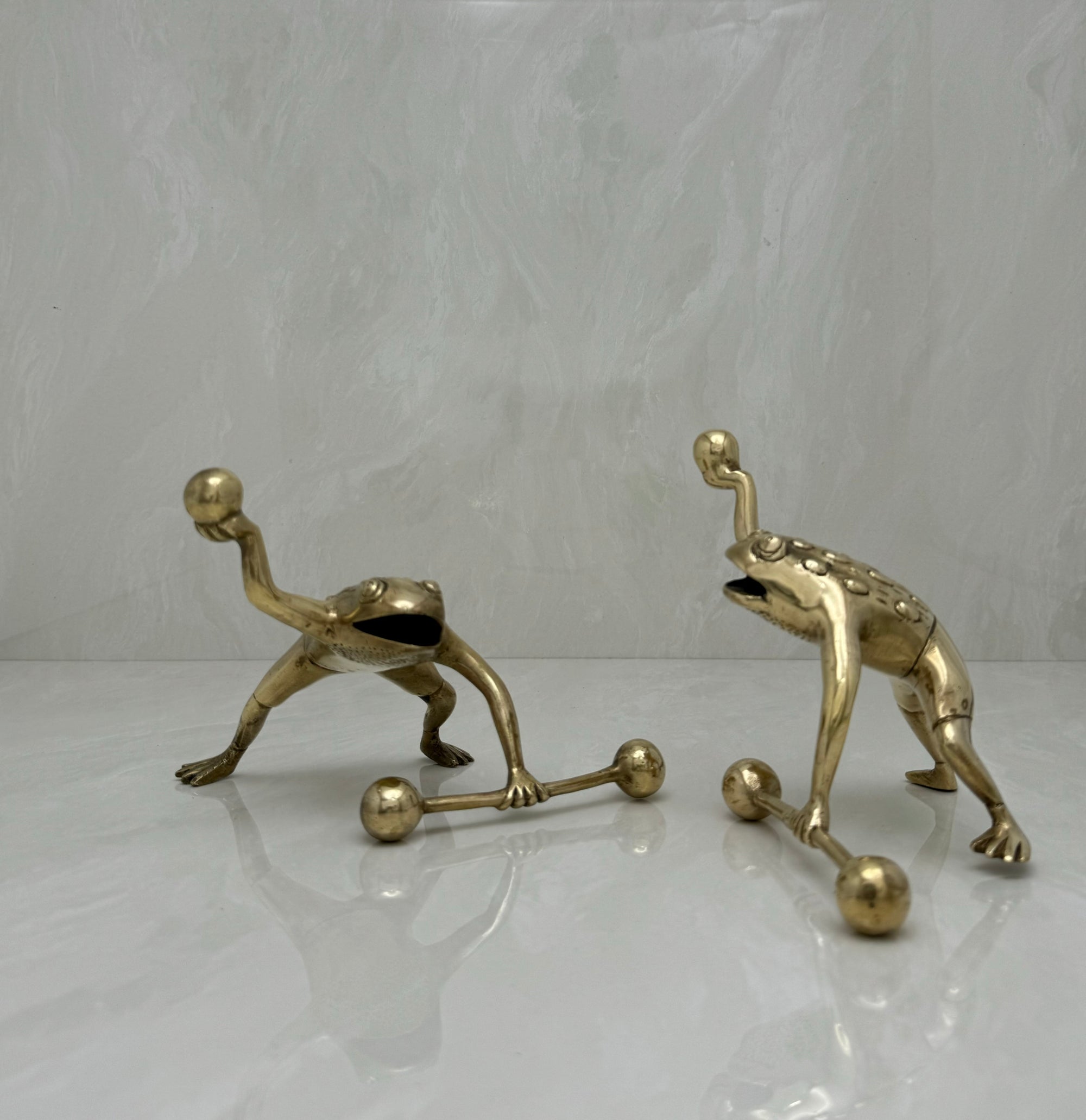 Vintage Brass Workout Frogs-A Pair