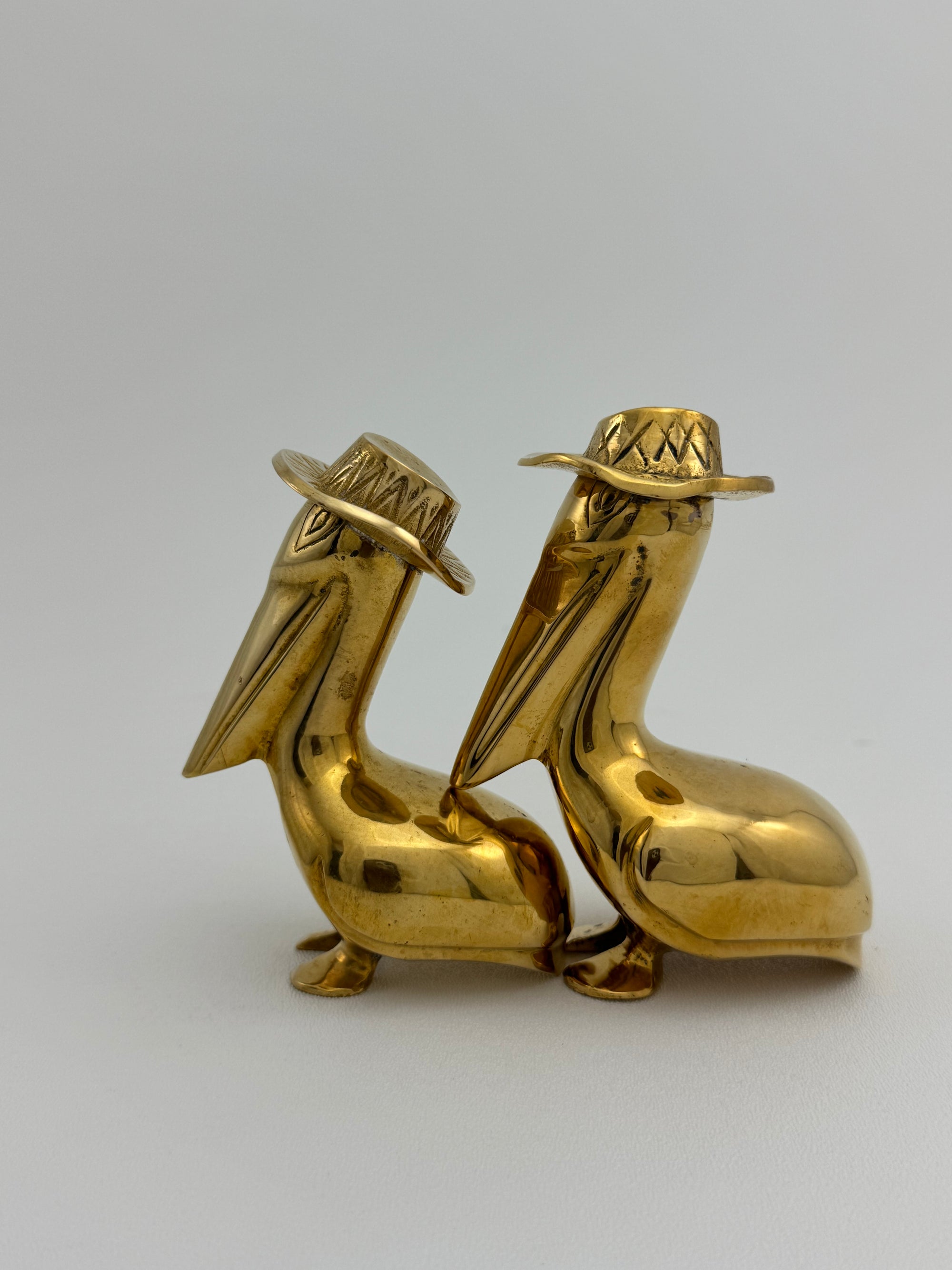 Vintage Brass Pelican Couple