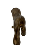 Vintage Brass Lion Figurine – Majestic Mid-Century Modern Roaring King (14”)