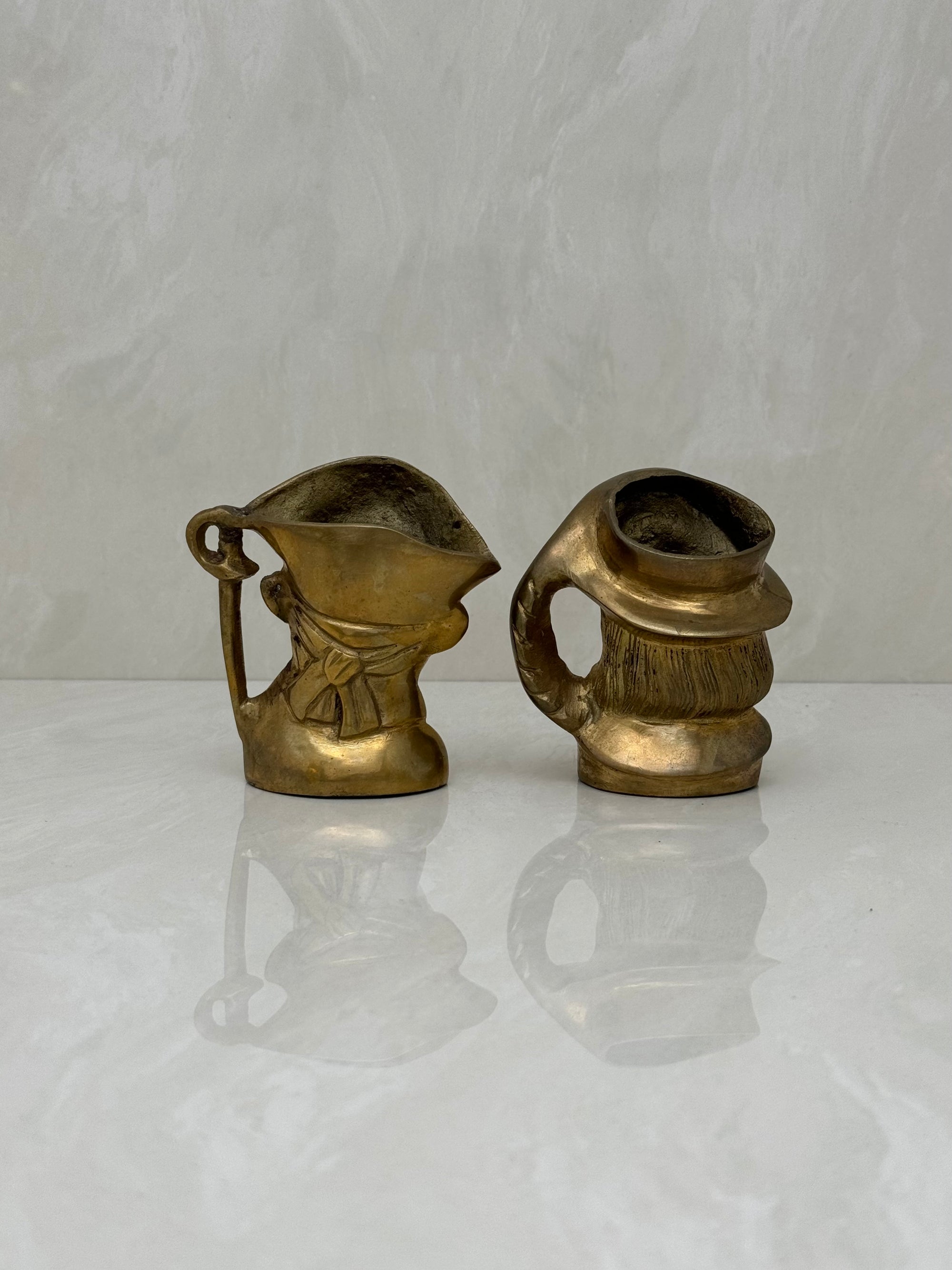 Small Vintage Brass Pirate Cups - A Pair