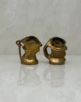 Small Vintage Brass Pirate Cups - A Pair