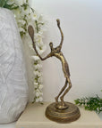 One-Foot Tall Brass Figurine of a Tennis Player