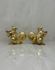 Bronze Squirrel Candleholders-A Pair