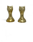 Vintage Brass Cat Head Bookends-A Pair