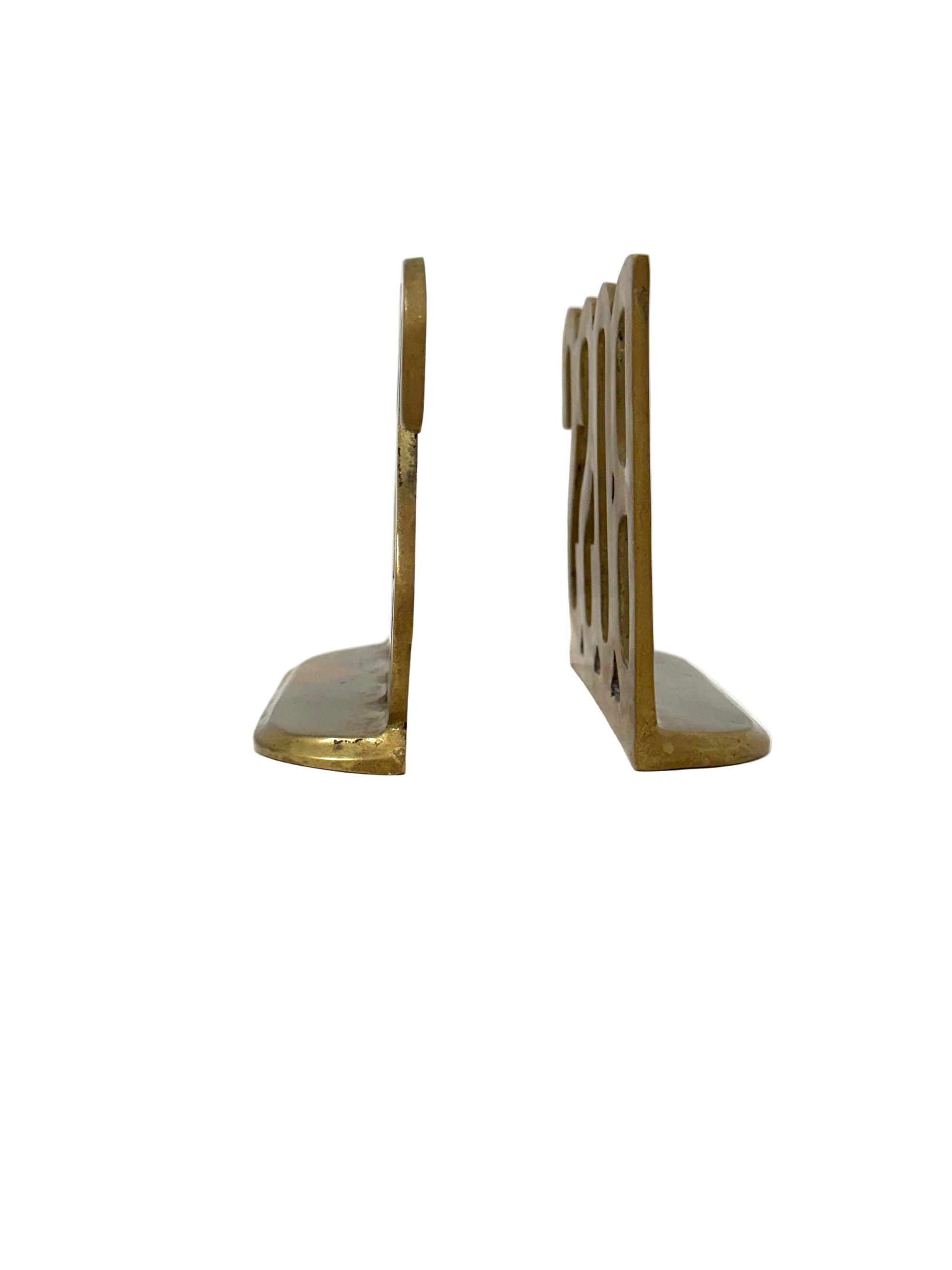 Vintage Brass “BOSS” Bookends | Mid-Century Modern Office Decor