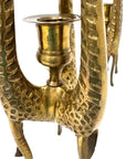 Vintage Brass Giraffe Candle Holders | Mid-Century Modern Safari Glam Pair